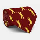 Chic Gold Sports Golfer Silhouette Krawatte (Gerollt)