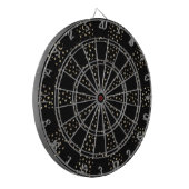 Chic Gold Stars Crescent Moons Black Dartscheibe (Vorderseite Links)