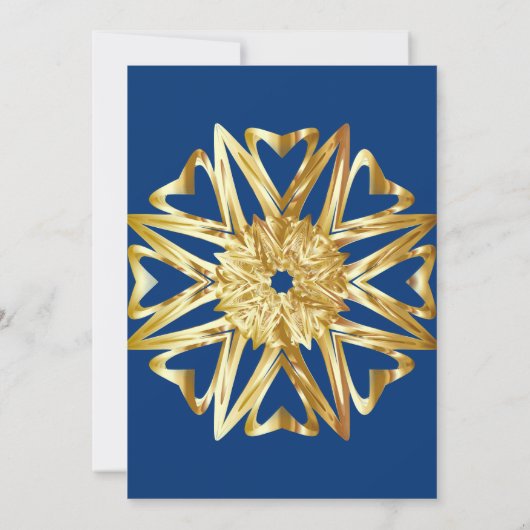 Chic Gold Stars Einladung für neue Jahre (Rückseite)