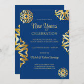 Chic Gold Stars Einladung für neue Jahre (Vorne/Hinten)