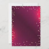 Chic Gold Tiara,Diamonds Red Quinceañera  Einladung (Rückseite)