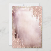Chic Gold Tiara, Diamonds Rose Gold Glitzer Tropfe Einladung (Rückseite)