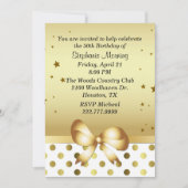 Chic Gold Tone Custom Geburtstag Einladung (Vorderseite)