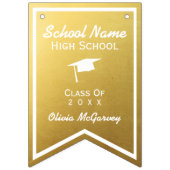 Chic Gold Trendy Abschluss Class of 20XX Jagd Wimpelkette (Zweite Fahne)