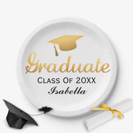 Chic Gold Trendy Graduation Party Class of 20XX Pappteller