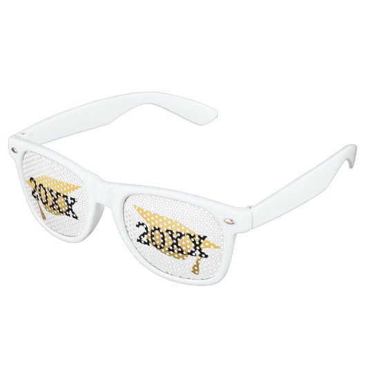 Chic Gold Trendy Graduation Party Class of 20XX Sonnenbrille (Schrägansicht)