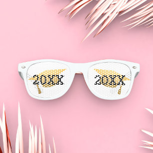 Chic Gold Trendy Graduation Party Class of 20XX Sonnenbrille