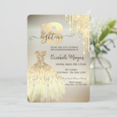 Chic Gold Tropfen Dress 18. Einladung (Stehend Vorderseite)