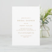Chic Gold Typografie Bridal Dusche Einladung (Stehend Vorderseite)