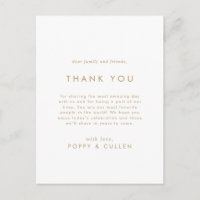 Chic Gold Typografie Danke Empfang Card