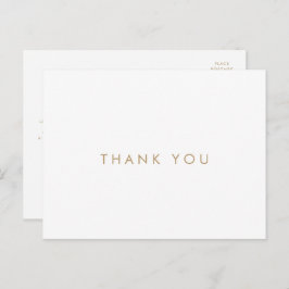 Chic Gold Typografie Danke Postcard Postkarte