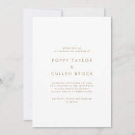 Chic Gold Typografie Die Hochzeit der Einladung