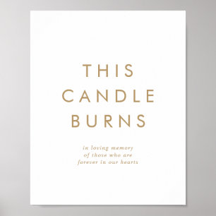 Chic Gold Typografie Diese Kerze Burns Hochzeit Poster