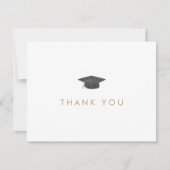 Chic Gold Typografie Grad Cap Abschluss Dankeskarte (Vorderseite)