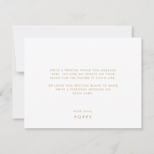 Chic Gold Typografie Grad Cap Abschluss Dankeskarte (Rückseite)