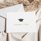 Chic Gold Typografie Grad Cap Abschluss Dankeskarte