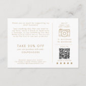 Chic Gold Typografie Handmade mit Liebe Vielen Dan Begleitkarte (Rückseite)