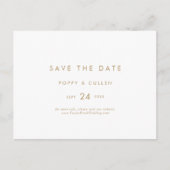 Chic Gold Typografie Horizontal Save the Date Einladungspostkarte (Vorderseite)