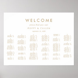 Chic Gold Typografie Horizontale Sitzdiagramme Poster