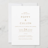Chic Gold Typografie in einer Hochzeit Einladung (Vorderseite)