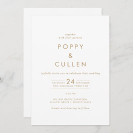 Chic Gold Typografie in einer Hochzeit Einladung