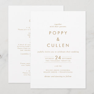 Chic Gold Typografie in einer Hochzeit Einladung