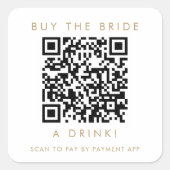Chic Gold Typografie Kaufen Sie die Bride A Drink Quadratischer Aufkleber (Vorderseite)
