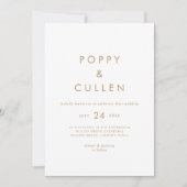 Chic Gold Typografie Lässige Hochzeitseinladung Einladung (Vorderseite)