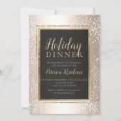 Chic gold Typografie Schnee Feier metallisch Einladung (Vorderseite)