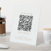 Chic Gold Typografy Bar Menu QR Code Sockelschild (In SItu)