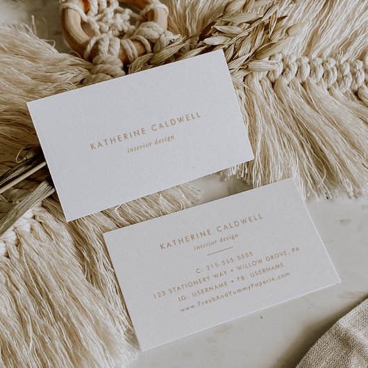 Chic Gold Typografy Business Card Visitenkarte