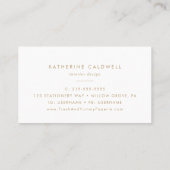Chic Gold Typografy Business Card Visitenkarte (Rückseite)