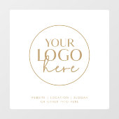 Chic Gold Typografy Business Custom Logo Fensteraufkleber (Blatt)