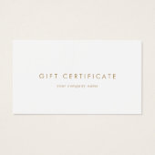 Chic Gold Typografy Business Geschenkgutschein (Vorderseite)