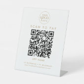 Chic Gold Typografy Business Logo Scan zur Bezahlu Sockelschild (Vorderseite)