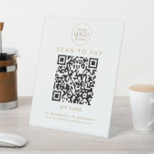 Chic Gold Typografy Business Logo Scan zur Bezahlu Sockelschild (In SItu)