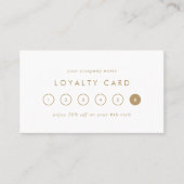 Chic Gold Typografy Business Rewards 6 Punch Treuekarte (Vorderseite)