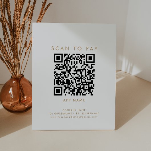 Chic Gold Typografy Business Scan zu bezahlen Sockelschild