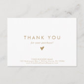 Chic Gold Typografy Business Vielen Dank bestellen Begleitkarte (Vorderseite)
