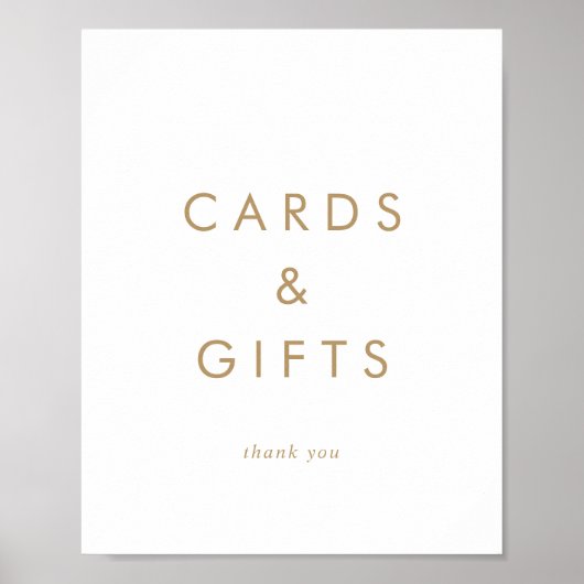 Chic Gold Typografy Cards und Geschenke-Zeichen Poster (Vorne)