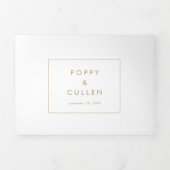 Chic Gold Typografy Foto Hochzeit in einem Dreifach Gefaltete Einladung (Cover)