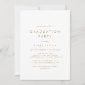 Chic Gold Typografy Graduation Party Einladung (Vorderseite)