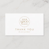 Chic Gold Typografy Logo Business Danke Karte (Vorderseite)