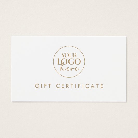 Chic Gold Typografy Logo-Geschenkgutschein (Vorderseite)