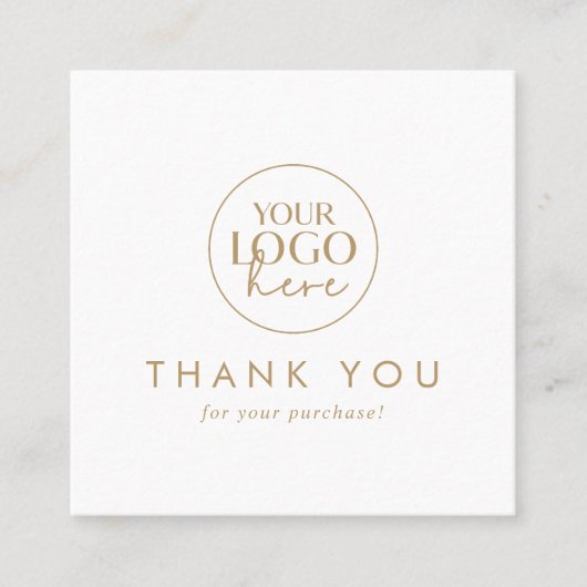 Chic Gold Typografy Logo QR Code Vielen Dank Rabattkarte (Vorderseite)