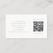Chic Gold Typografy Logo und QR Code Visitenkarte (Rückseite)