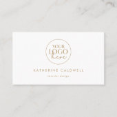 Chic Gold Typografy Logo und QR Code Visitenkarte (Vorderseite)