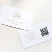 Chic Gold Typografy Logo und QR Code Visitenkarte
