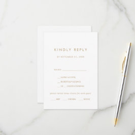 Chic Gold Typografy Menü Auswahl RSVP Karte