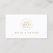 Chic Gold Typografy Reader a Friend Business Logo Empfehlungskarte (Vorderseite)